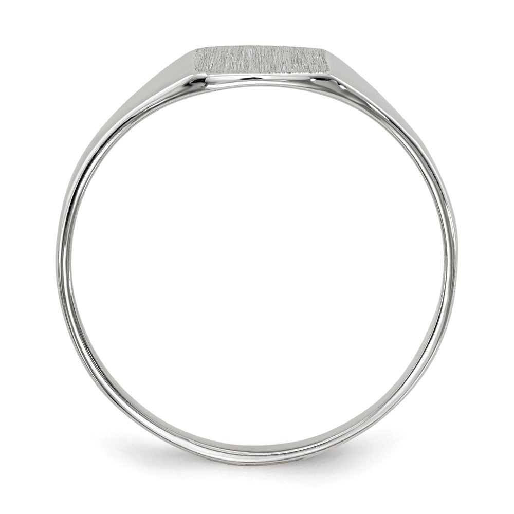14K Weißgold Siegelring mit geschlossener Fassung, 7,0 x 8,5 mm