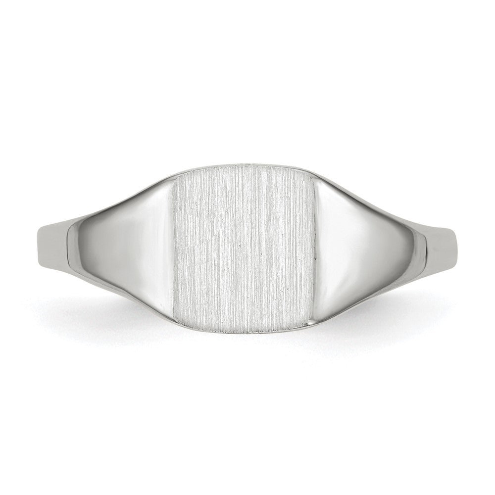 14K Weißgold Siegelring mit geschlossener Fassung, 7,0 x 8,5 mm