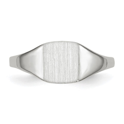 14K Weißgold Siegelring mit geschlossener Fassung, 7,0 x 8,5 mm