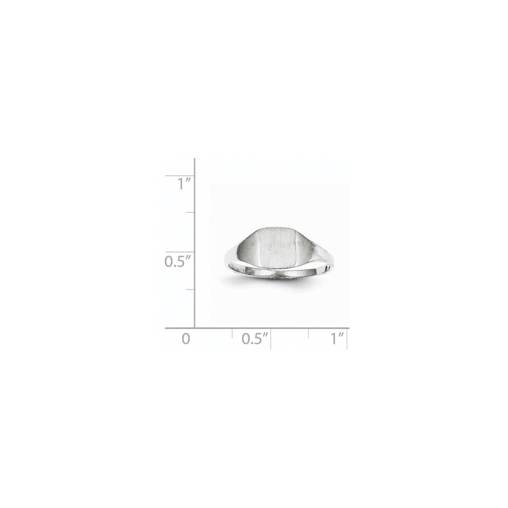 14K Weißgold Siegelring mit geschlossener Fassung, 7,0 x 8,5 mm