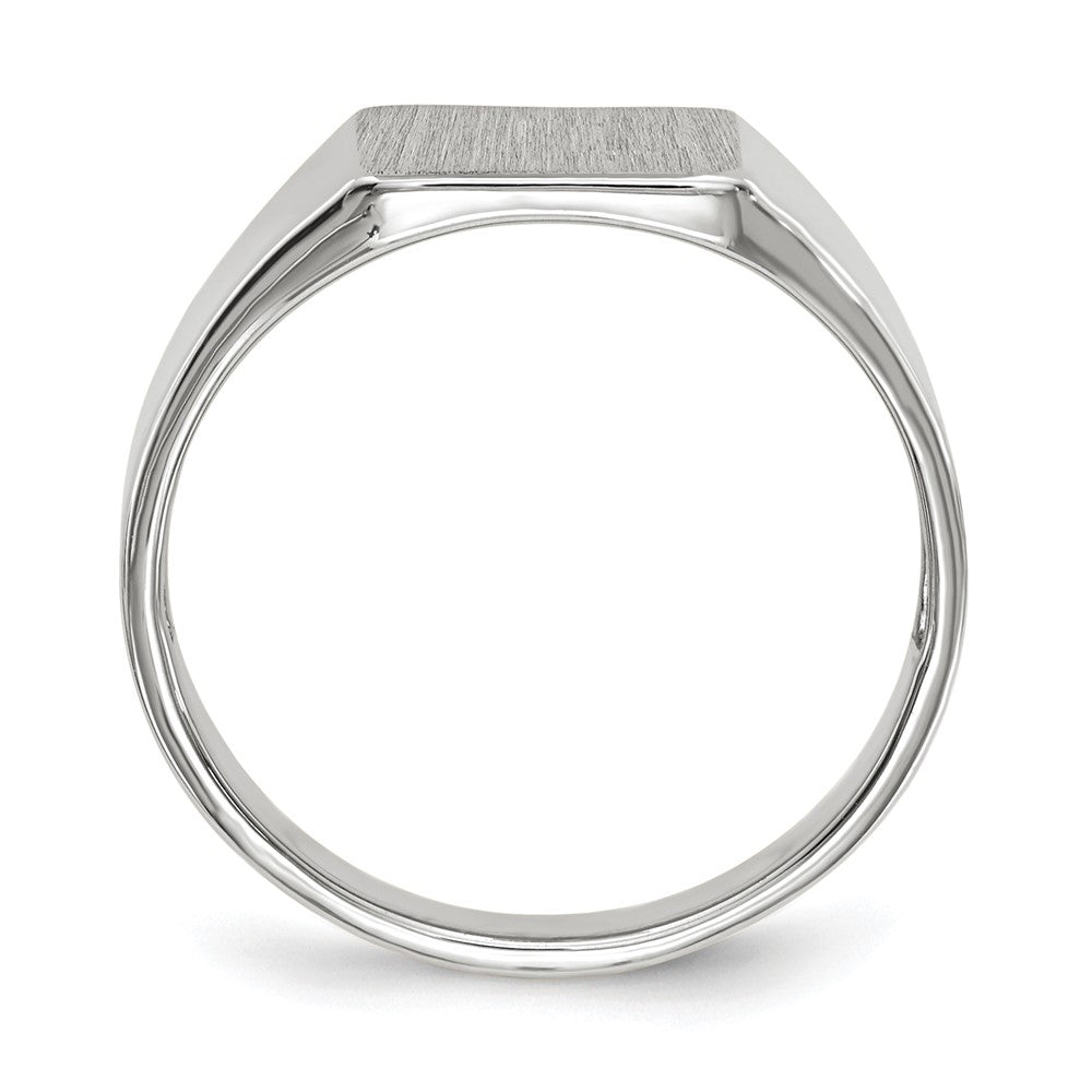 14K Weißgold Siegelring, geschlossen gefasst, 9,5 x 8,5 mm