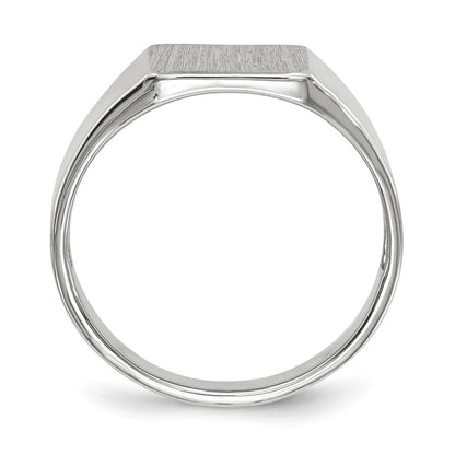 14K Weißgold Siegelring, geschlossen gefasst, 9,5 x 8,5 mm