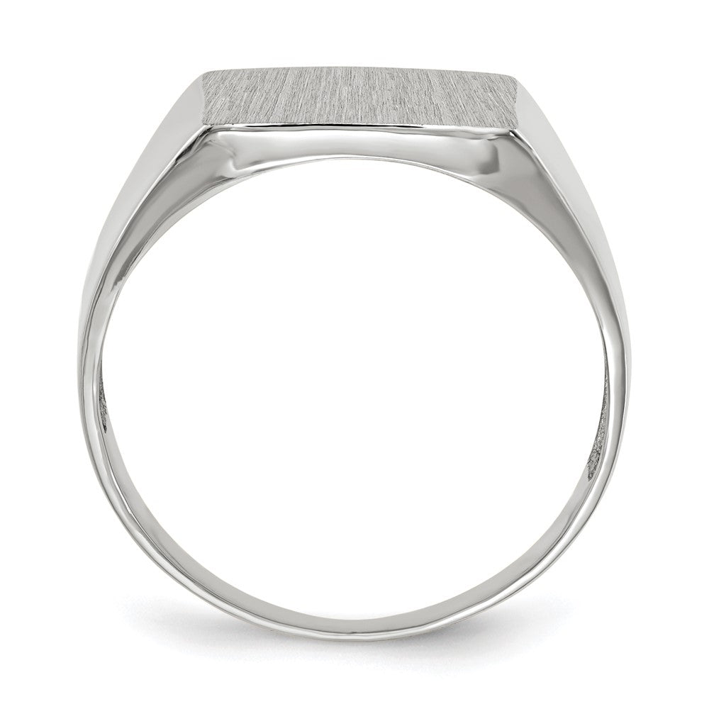 14K Weißgold Herren-Siegelring, 13,5x13,0mm, offener Boden, satiniert