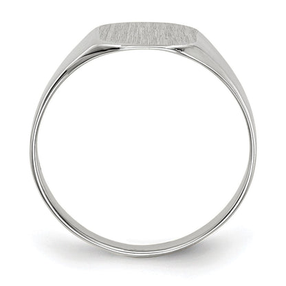 14K Weißgold Siegelring mit geschlossener Fassung, 8,5 x 8,5 mm