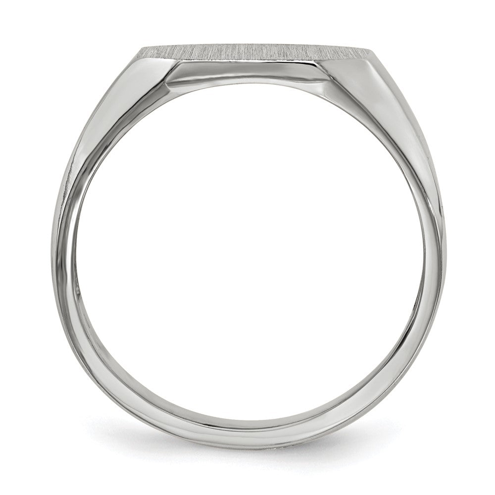 14K Weißgold Herren-Siegelring, offene Fassung, 11,0x11,0mm
