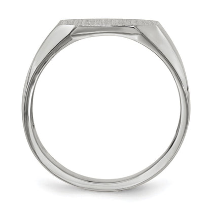 14K Weißgold Herren-Siegelring, offene Fassung, 11,0x11,0mm