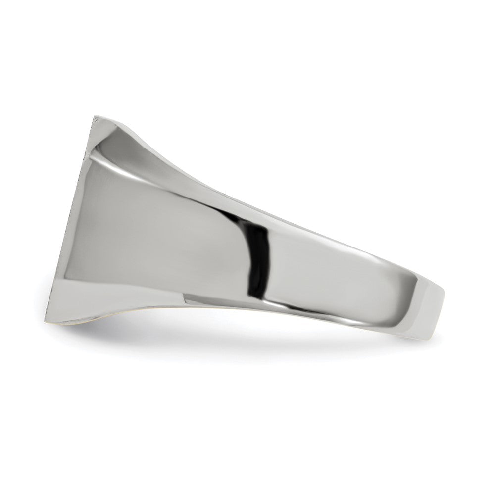14K Weißgold Herren-Siegelring, offene Fassung, 11,0x11,0mm