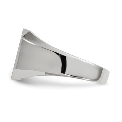14K Weißgold Herren-Siegelring, offene Fassung, 11,0x11,0mm
