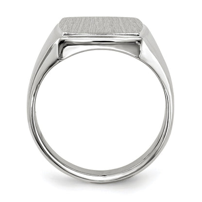 14K Weißgold Siegelring für Herren, geschlossen, 15,0x13,0mm