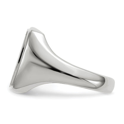 14K Weißgold Siegelring für Herren, geschlossen, 15,0x13,0mm