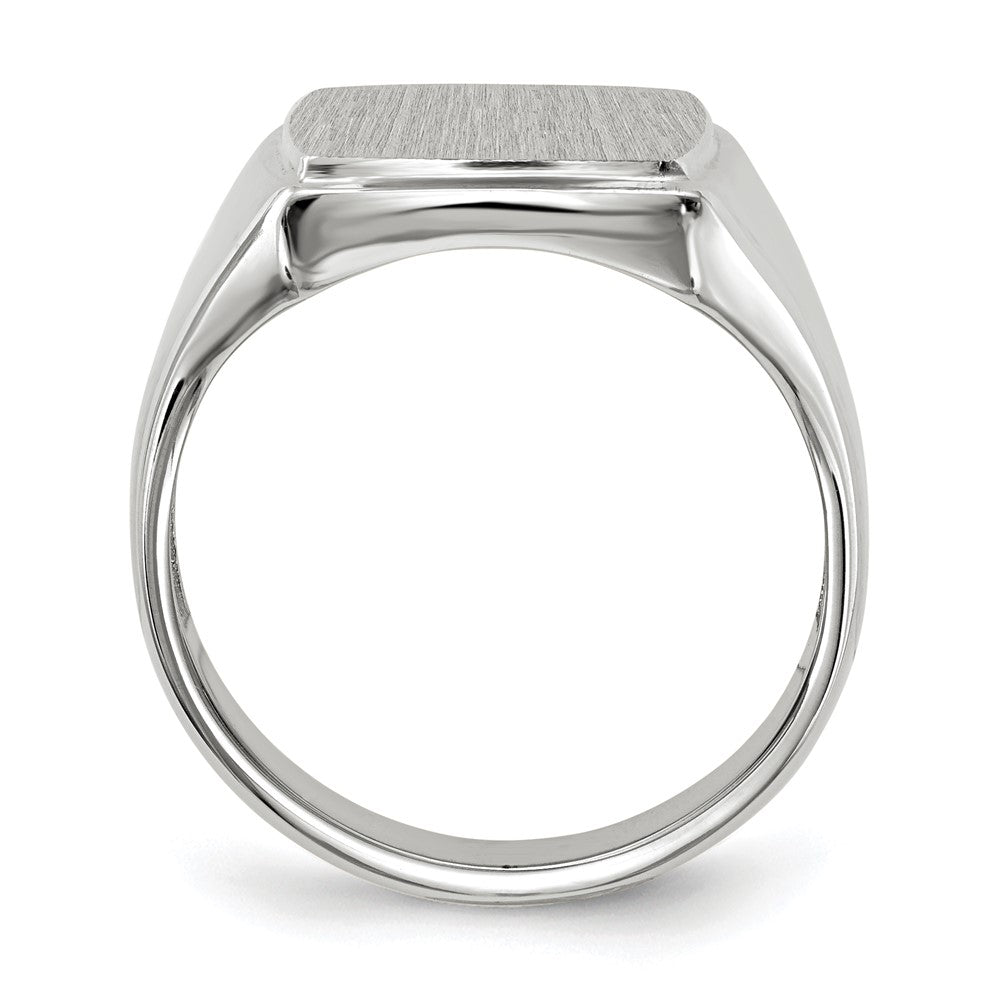 14K Weißgold Herren-Siegelring mit offener Fassung, 15,0x13,0mm