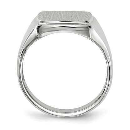 14K Weißgold Herren-Siegelring mit offener Fassung, 15,0x13,0mm
