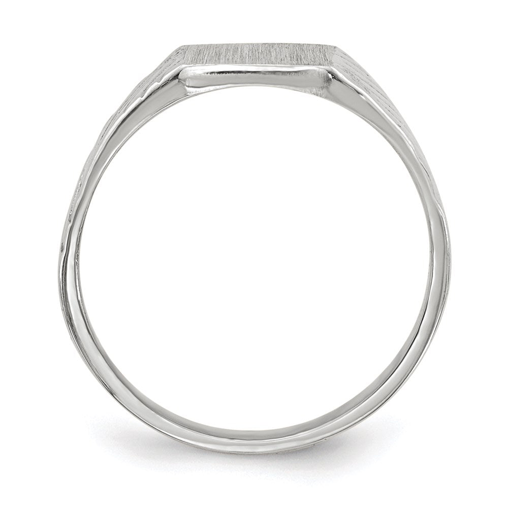 14K Weißgold Kindersiegelring 8,5x6,0mm mit geschlossener Fassung