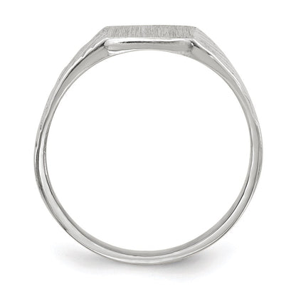 14K Weißgold Kindersiegelring 8,5x6,0mm mit geschlossener Fassung