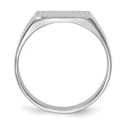 14K Weißgold Siegelring mit geschlossener Fassung, 5,5x10,5mm