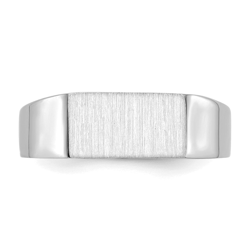 14K Weißgold Siegelring mit geschlossener Fassung, 5,5x10,5mm