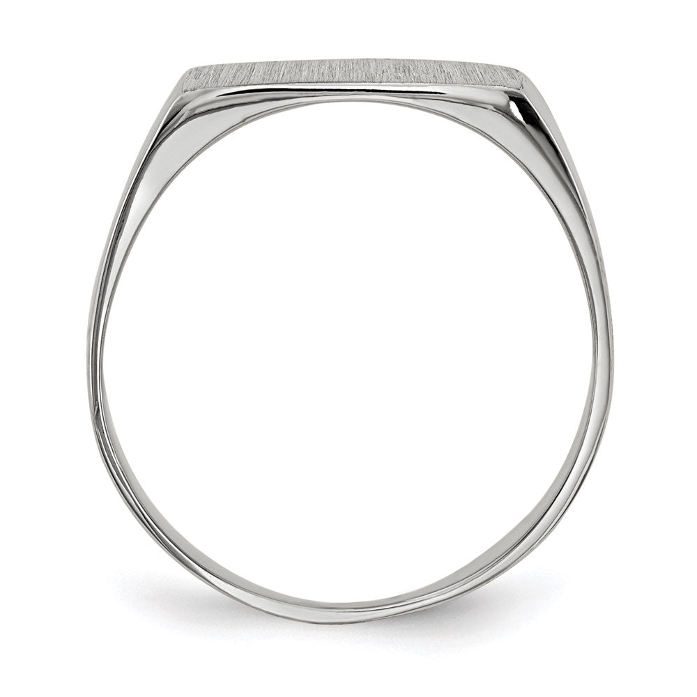 14K Weißgold Siegelring mit geschlossener Fassung, 6,5x12,0 mm