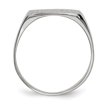 14K Weißgold Siegelring mit geschlossener Fassung, 6,5x12,0 mm