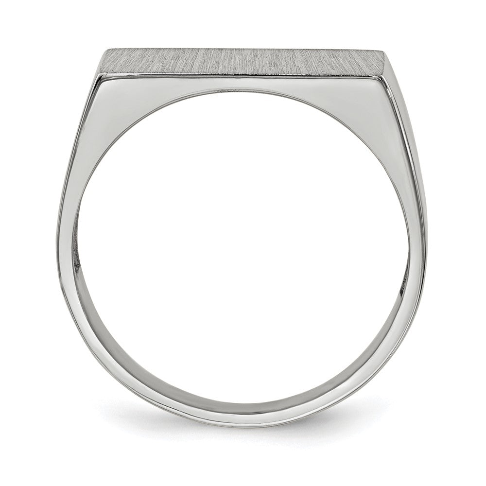 14K Weißgold Siegelring mit geschlossener Rückseite, 8,0 x 16,5 mm
