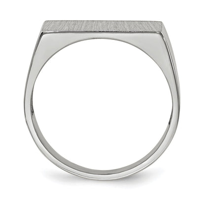 14K Weißgold Siegelring mit geschlossener Rückseite, 8,0 x 16,5 mm