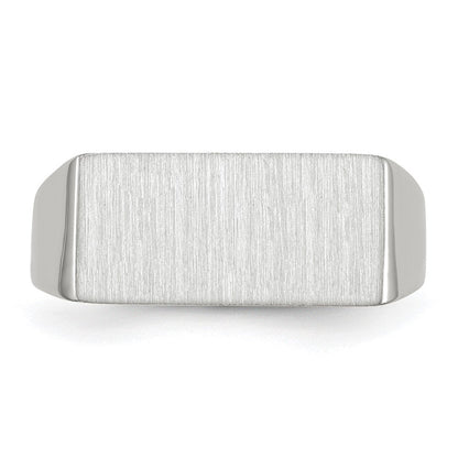 14K Weißgold Siegelring mit geschlossener Rückseite, 8,0 x 16,5 mm