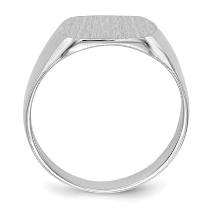14K Weißgold Siegelring mit geschlossener Rückseite, 10,0x12,0mm