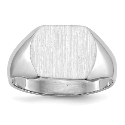 14K Weißgold Siegelring mit geschlossener Rückseite, 10,0x12,0mm