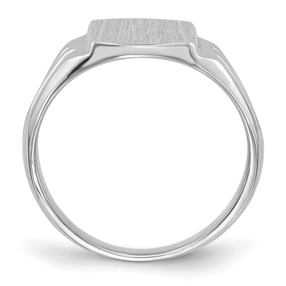 14K Weißgold Siegelring, geschlossene Fassung, 9,5x8,0 mm