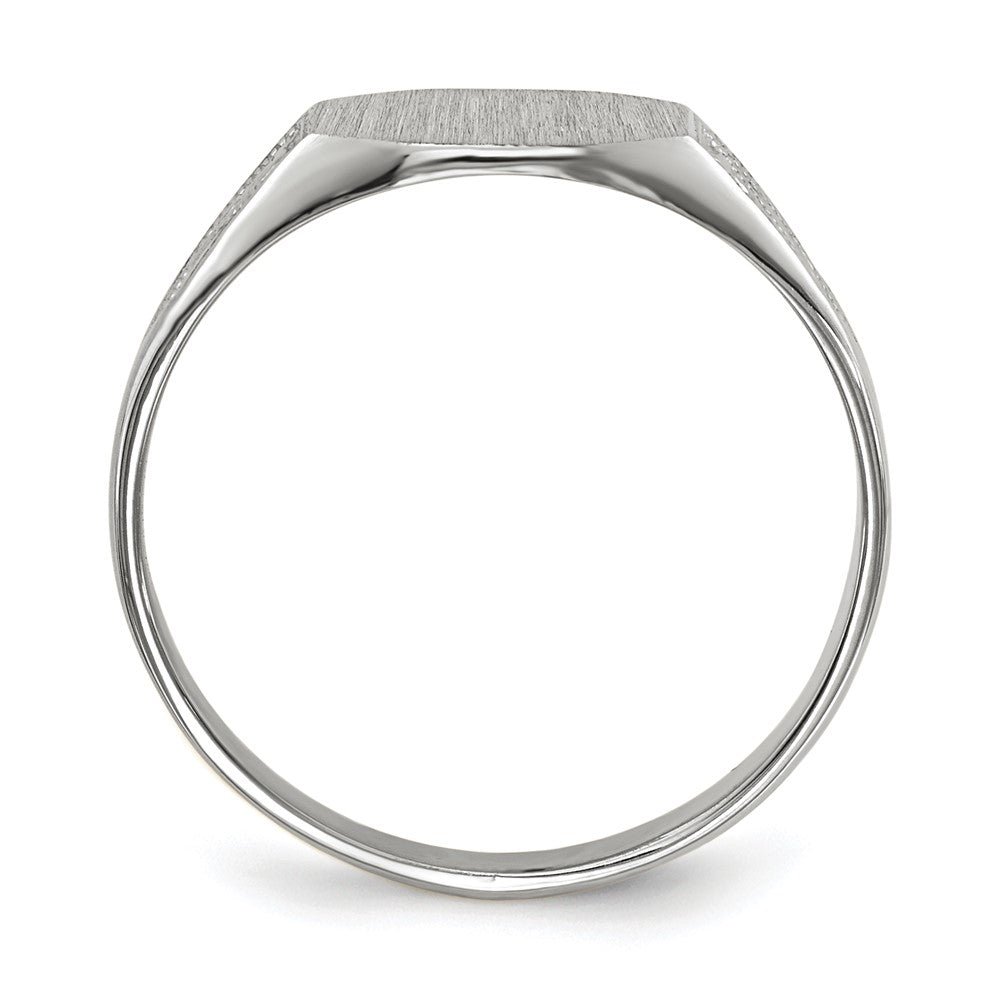 14K Weißgold Siegelring mit geschlossenem Boden, 7,0x9,0 mm