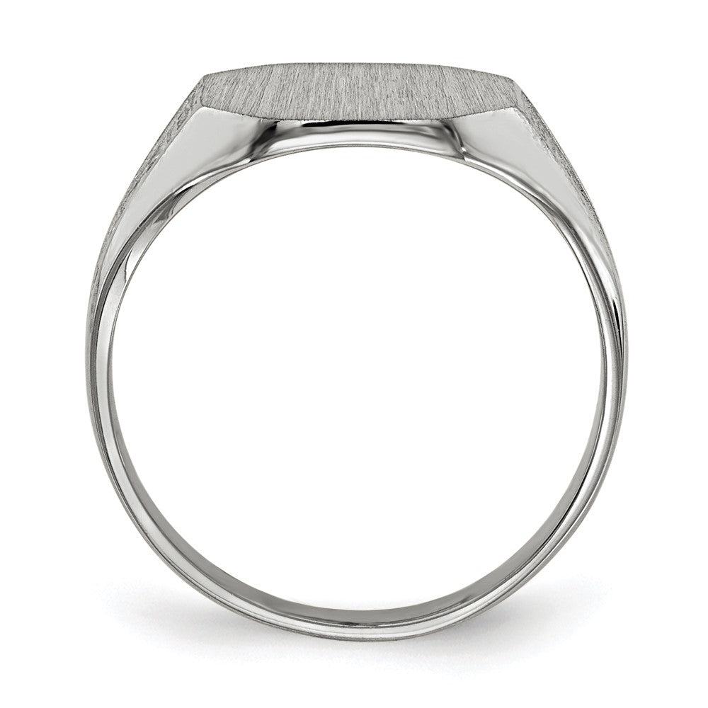14K Weißgold Siegelring mit geschlossener Rückseite, 9,0x11,0 mm