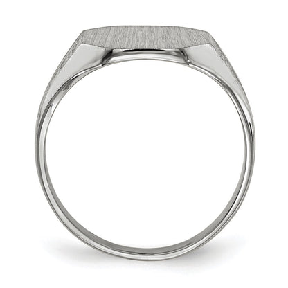 14K Weißgold Siegelring mit geschlossener Rückseite, 9,0x11,0 mm
