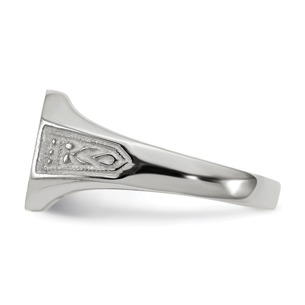 14K Weißgold Siegelring mit geschlossener Rückseite, 9,0x11,0 mm