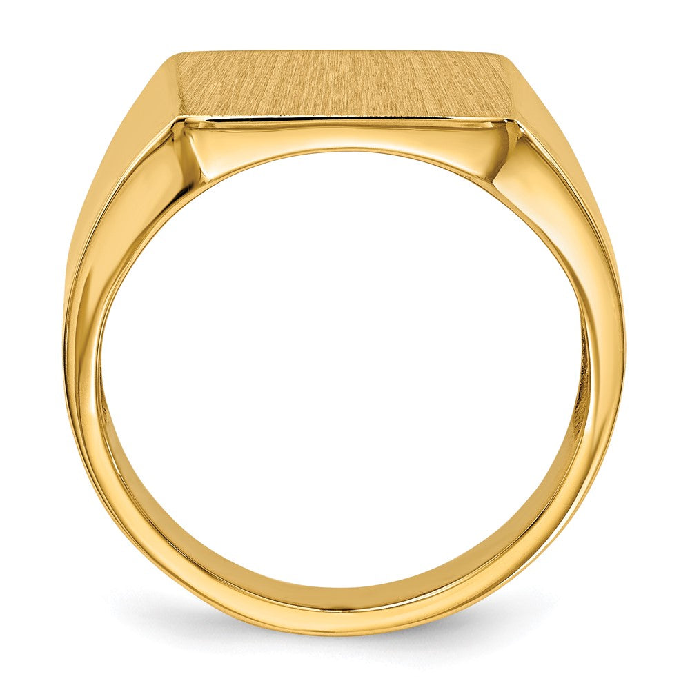 14K Gelbgold 15,0x13,5mm Herren-Siegelring mit offener Rückseite