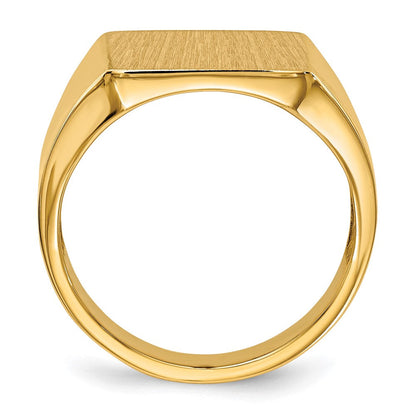 14K Gelbgold 15,0x13,5mm Herren-Siegelring mit offener Rückseite