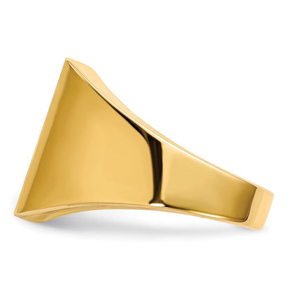 14K Gelbgold 15,0x13,5mm Herren-Siegelring mit offener Rückseite