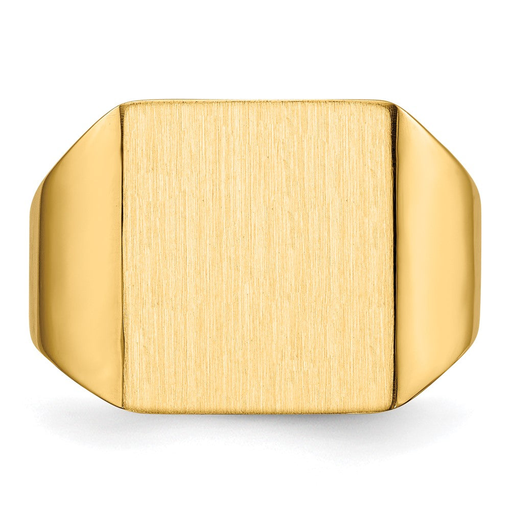 14K Gelbgold 15,0x13,5mm Herren-Siegelring mit offener Rückseite