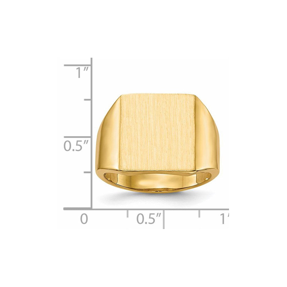 14K Gelbgold 15,0x13,5mm Herren-Siegelring mit offener Rückseite