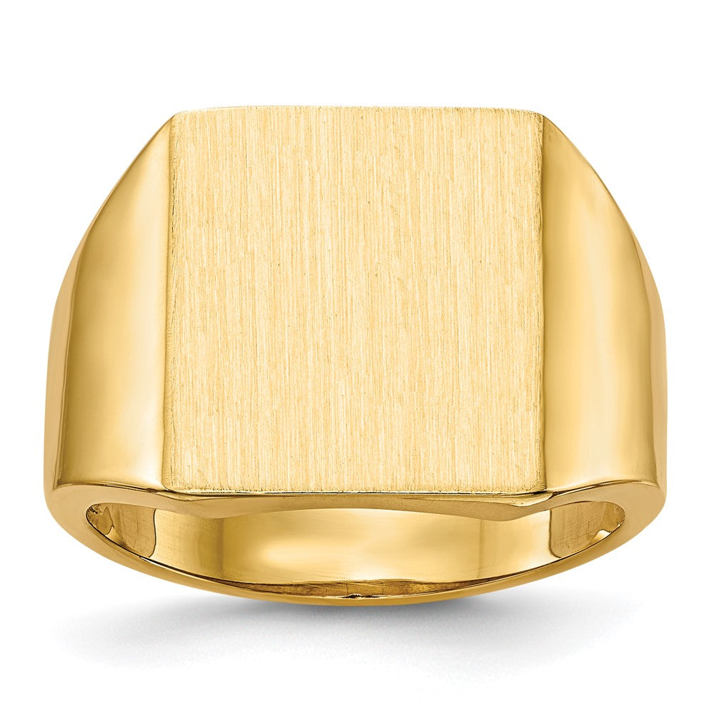 14K Gelbgold 15,0x13,5mm Herren-Siegelring mit offener Rückseite