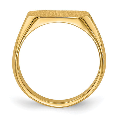 14K Gelbgold Siegelring mit massivem Rücken