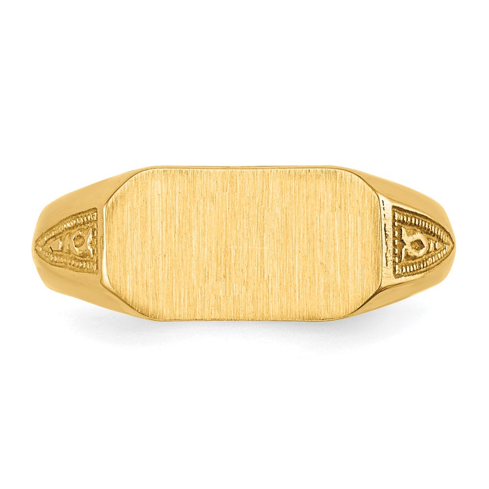 14K Gelbgold Siegelring mit massivem Rücken