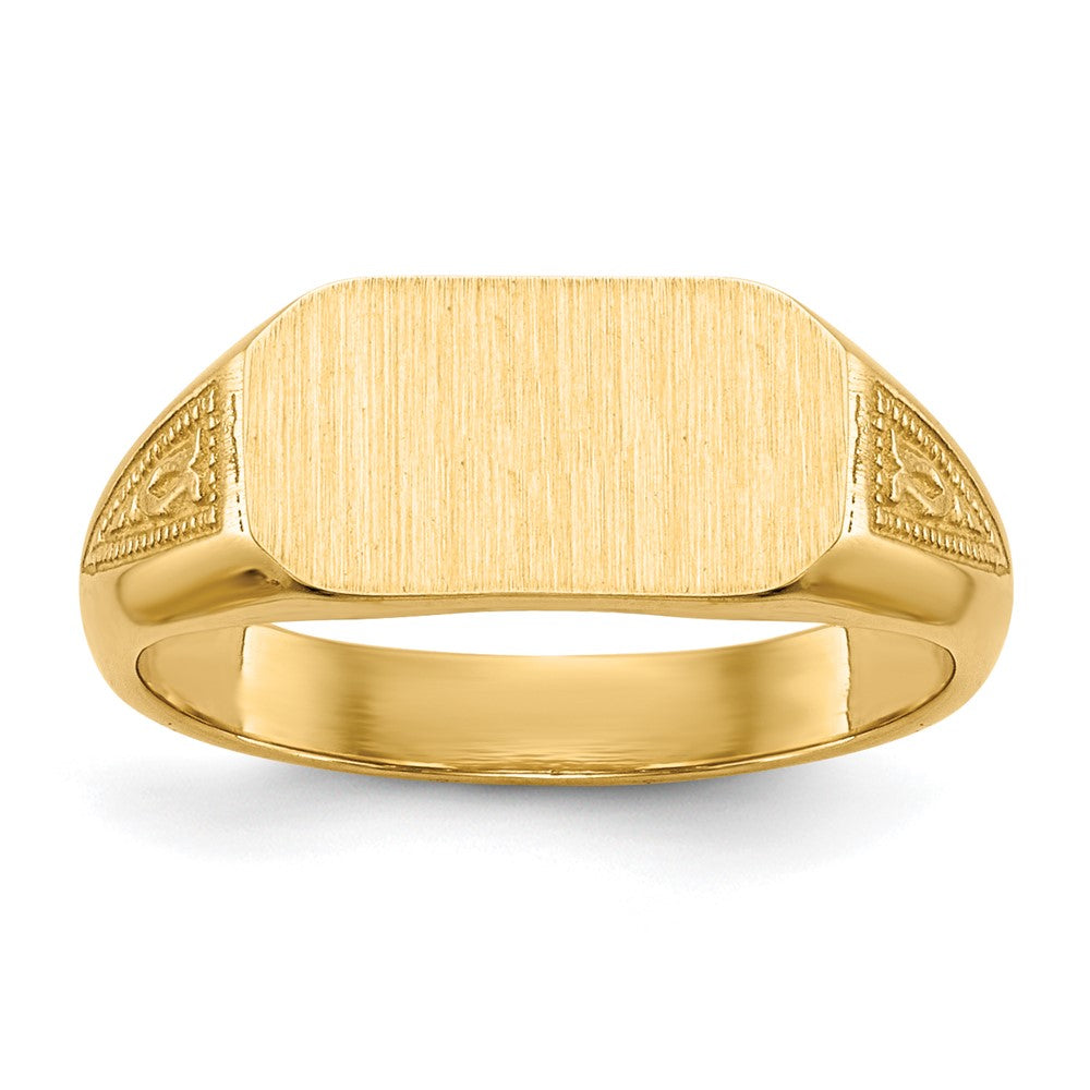14K Gelbgold Siegelring mit massivem Rücken