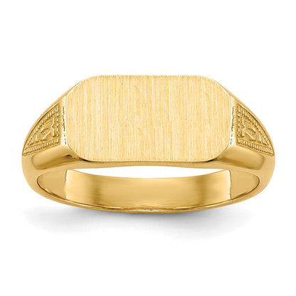 14K Gelbgold Siegelring mit massivem Rücken
