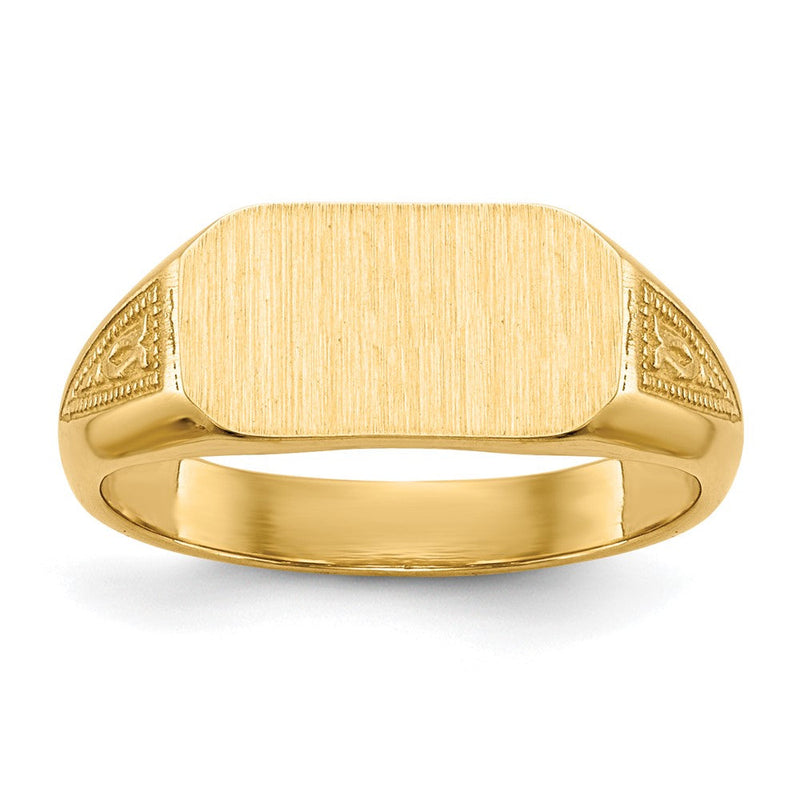 14K Gelbgold Siegelring mit massivem Rücken