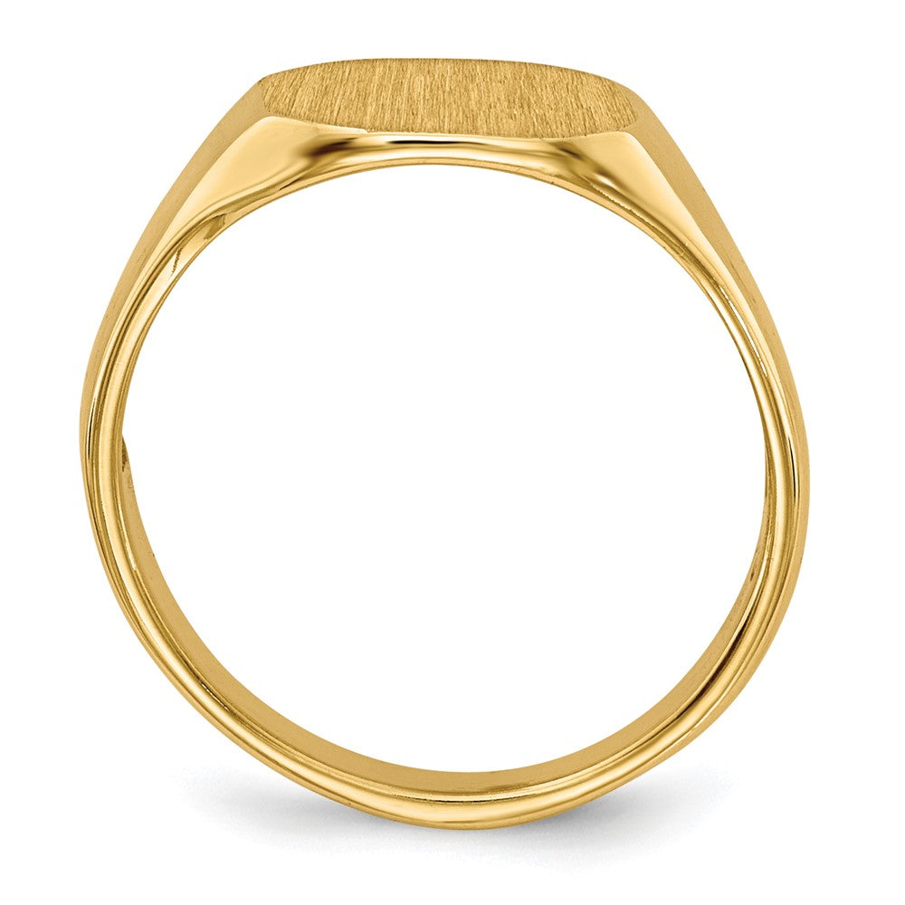 14K Gelbgold Siegelring mit offener Rückseite, 9 mm x 6,5 mm