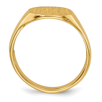 14K Gelbgold Siegelring mit offener Rückseite, 9 mm x 6,5 mm
