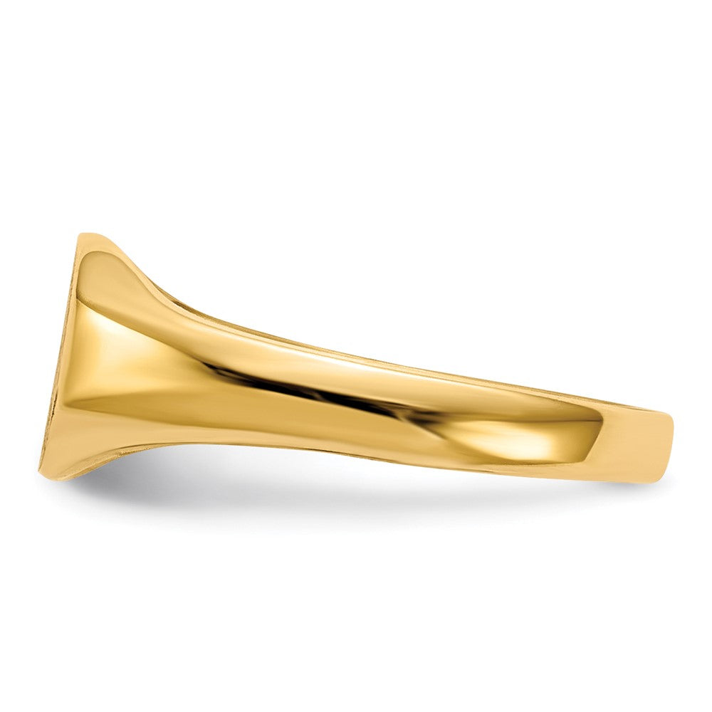 14K Gelbgold Siegelring mit offener Rückseite, 9 mm x 6,5 mm