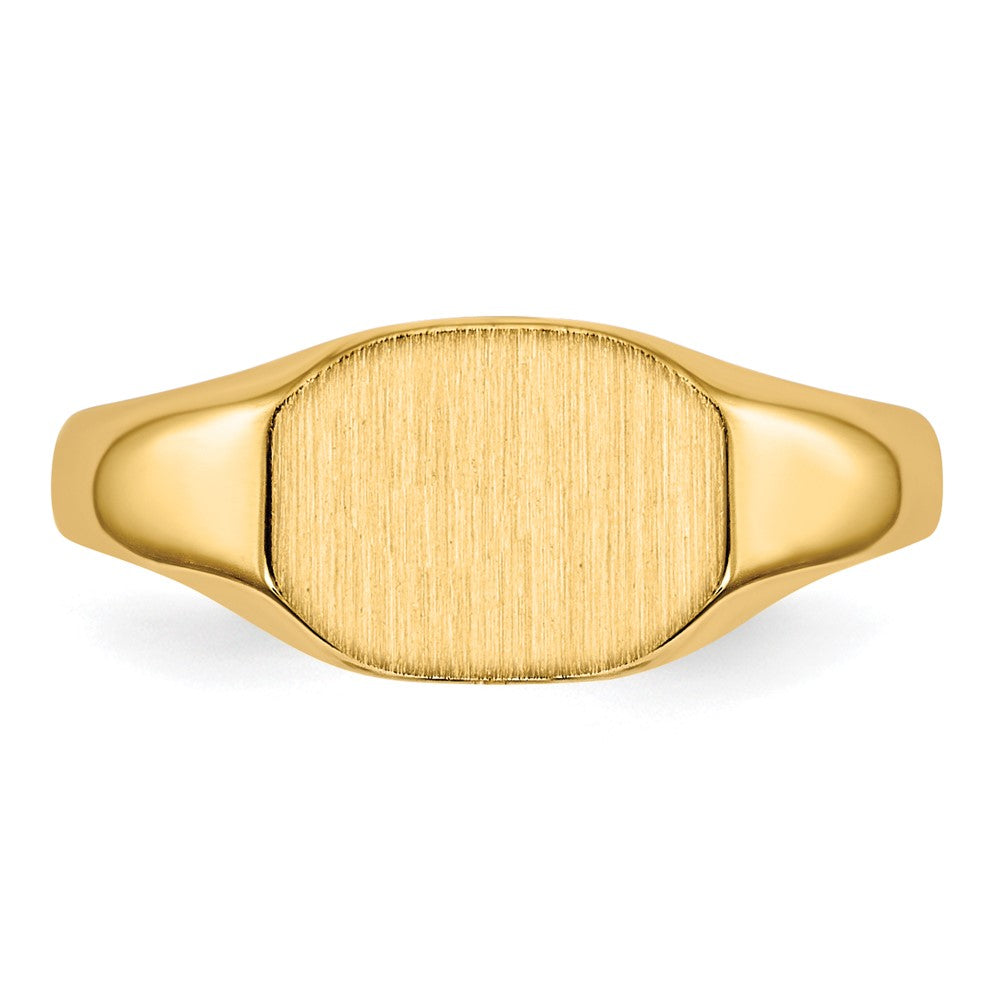 14K Gelbgold Siegelring mit offener Rückseite, 9 mm x 6,5 mm
