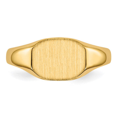 14K Gelbgold Siegelring mit offener Rückseite, 9 mm x 6,5 mm