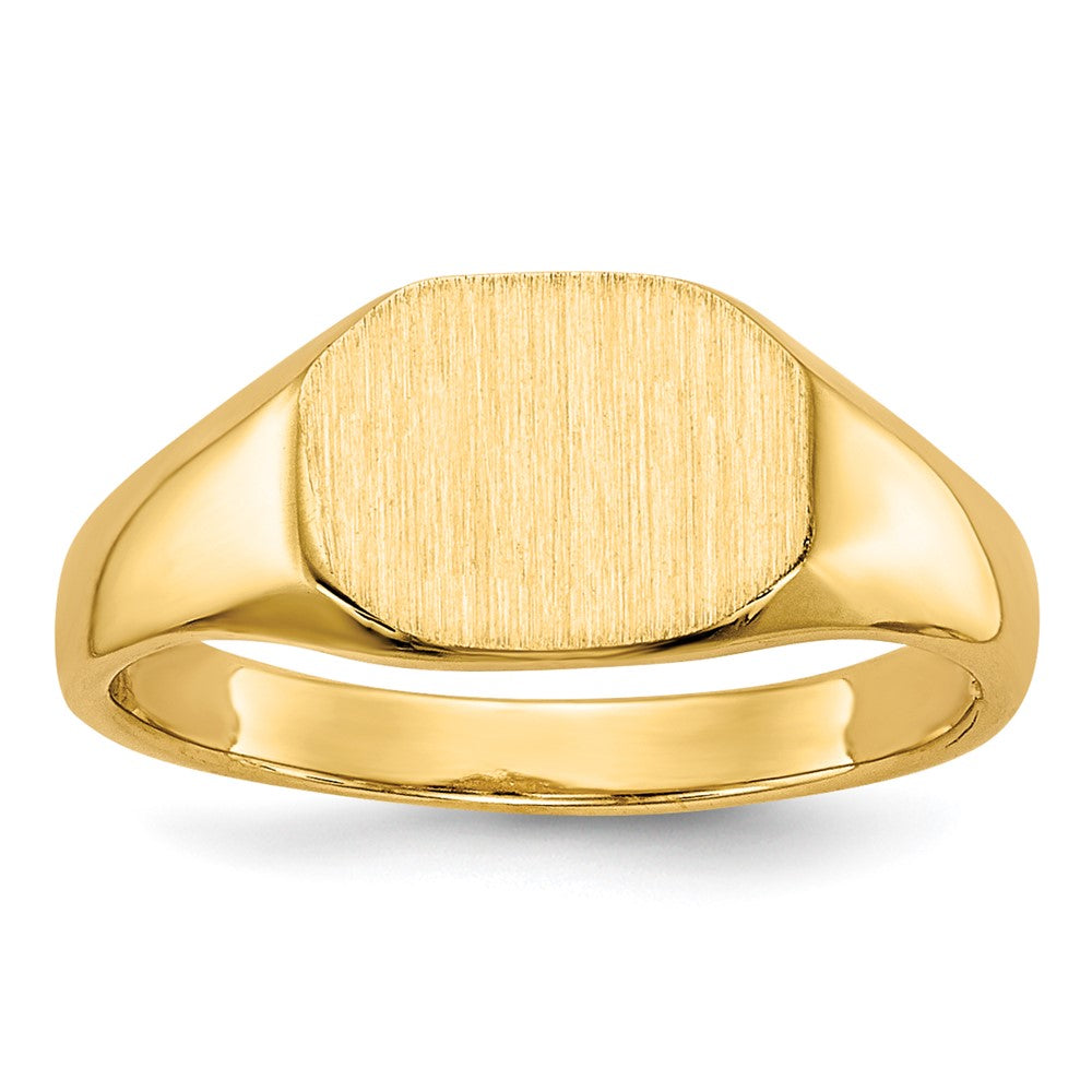 14K Gelbgold Siegelring mit offener Rückseite, 9 mm x 6,5 mm