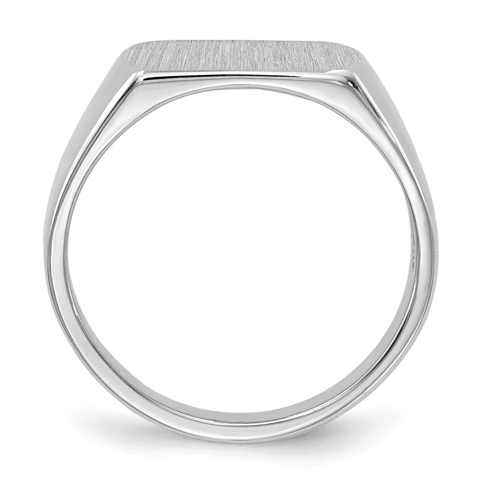 14K Weißgold Siegelring 10 mm x 6 mm mit offenem Boden